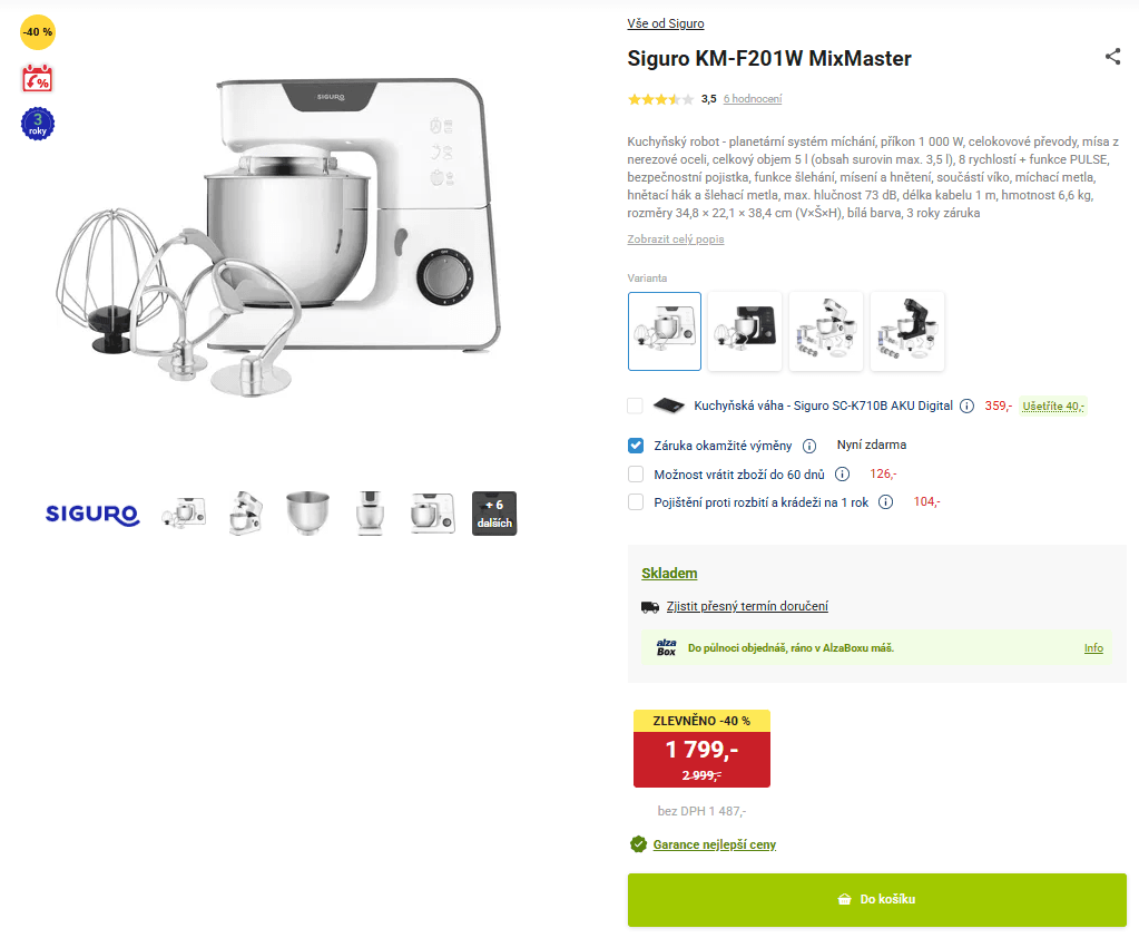 Kuchyňský robot, planetární, Siguro 3v1